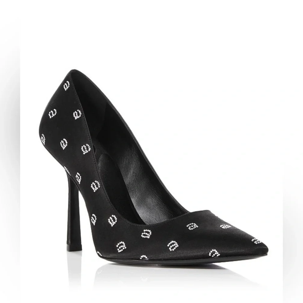 Alexander Wang Women's Delphine Crystal Logo Embellished Pumps
